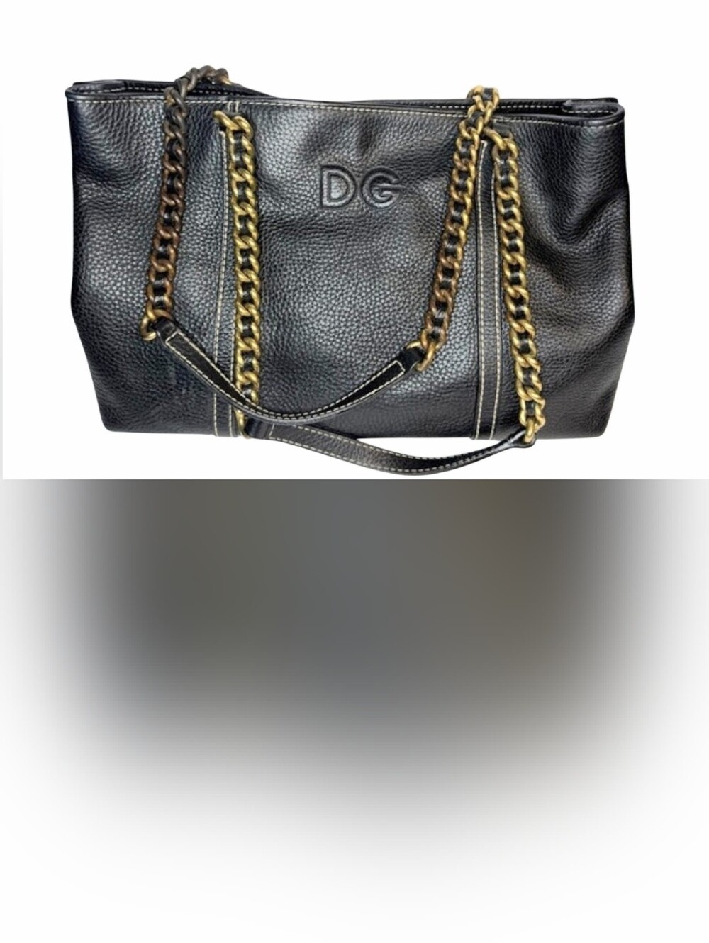 DG Pebble Leather Chain-Handle Tote